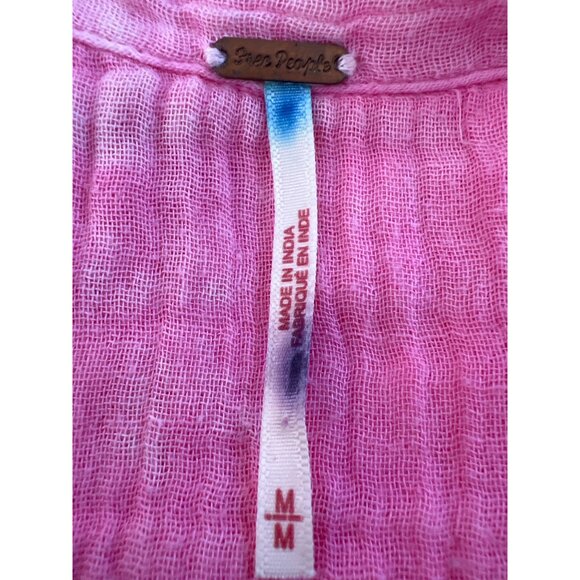 Free People Madrid Double Cloth Cotton Gauze Lightweight One Piece Pink M - Picture 4 of 6